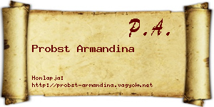 Probst Armandina névjegykártya